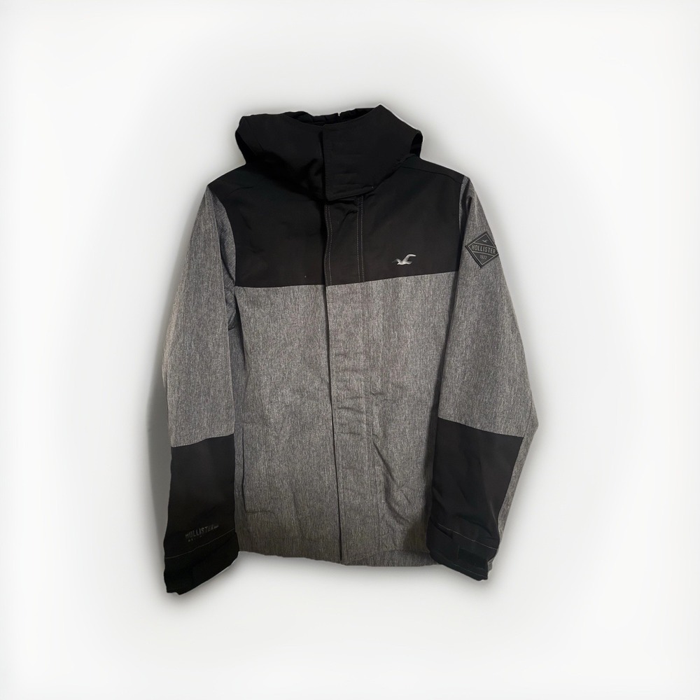 Hollister All-Weather Jacket Grey & black Size Small Men's-LIKE NEW!